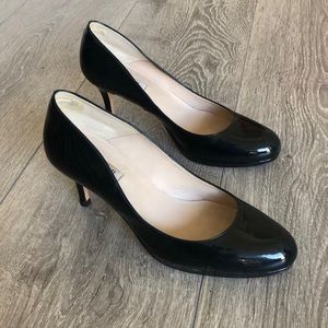 LK Bennett Navy Patent Leather Pumps Size 41